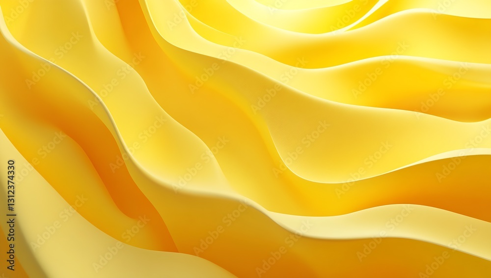 Leinwandbilder vibrant yellow waves capturing the essence of fluidity and motion in abstract design : generative ai