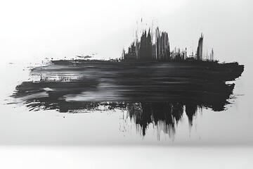 Obraz premium Black paint stroke for white background.