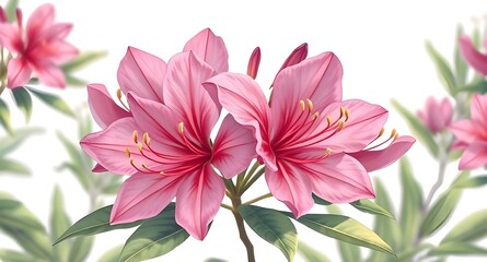Obraz premium pink lily isolated on white