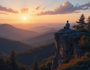 Nature’s Calm – Stunning Outdoor Meditation Illustrations for Deep Relaxation and Mindful Connection
