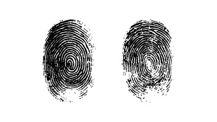 Fingerprint isolated on transparent background. Vector black fingerprint on white Transparent background.