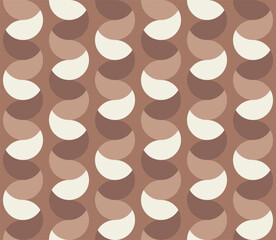 Retro mocha mousse brown cream vertical drops Vector Pattern. Modern geometrics in neutral monochrome brown seamless background.