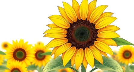 Fototapeta premium sunflower on a white background