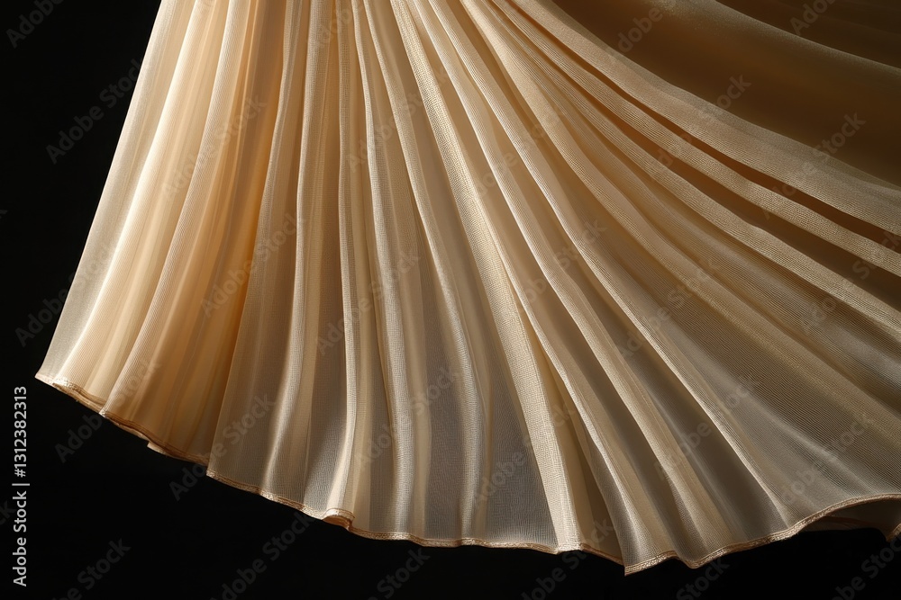 Poster flowing satin fabric drapes elegantly against a dark background showcasing texture and movement in s