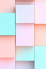 Fototapeta premium geometric design background with mosaic of pastel-colored squares forming elegant minimalistic pattern