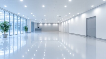 Modern Office Interior Design: Clean, Bright, and Spacious Hallway