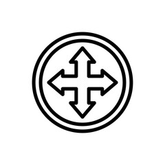 Obraz premium traffic sign intersection icon line vector design with trendy style