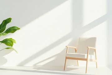 modern minimalist living room with elegant furnishing soft neutral palette and large casting natural light onto sleek