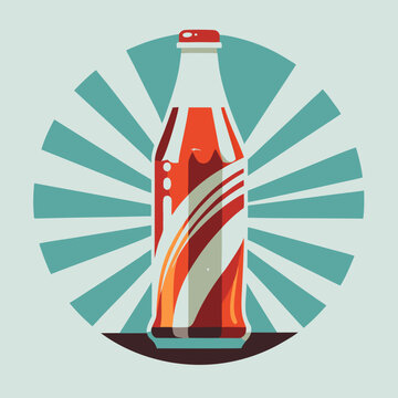 Classic soda bottle illustration with vintage design