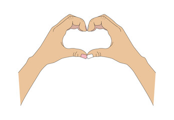 Two hands showing a heart, a gesture of love