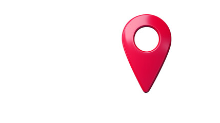 Fototapeta premium 3D red location pin icon with a sleek design, isolated on a transparent background. High-resolution vector illustration with sharp details, perfect for maps and navigation graphics.