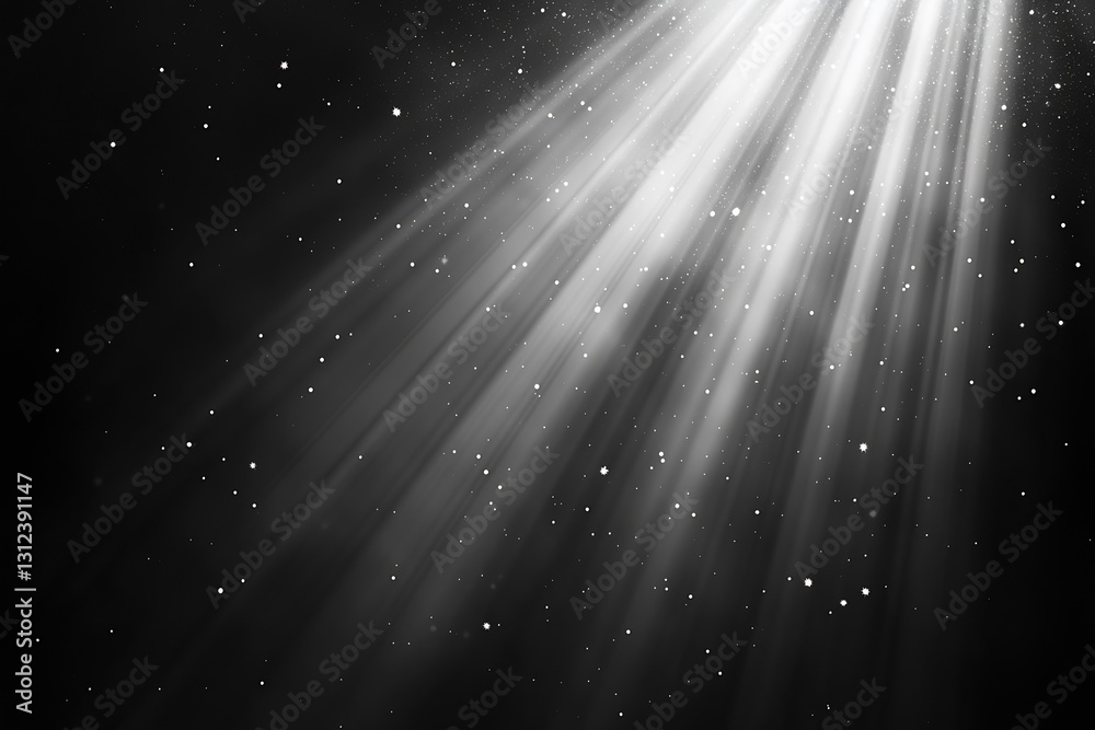 Fototapete ethereal light rays streaming through a dark space creating a dramatic impact : generative ai