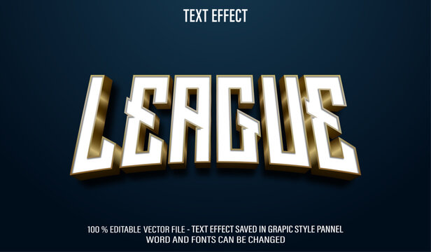 League Champions 3d editable text effect style