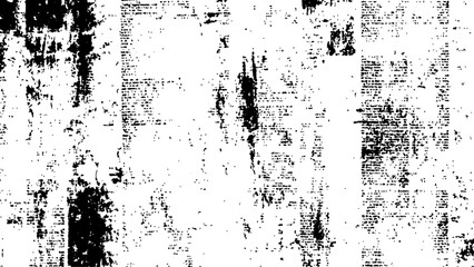 Newspaper with old grunge vintage unreadable paper texture background. Vector white and black newspaper paper grunge vintage old aged texture with fragments of newspaper text Transparent background.