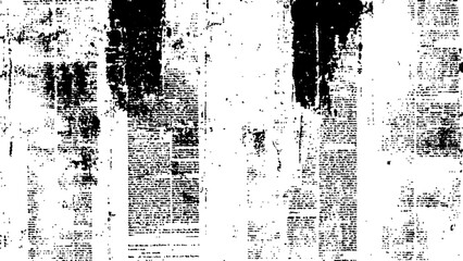 Newspaper with old grunge vintage unreadable paper texture background. Vector white and black newspaper paper grunge vintage old aged texture with fragments of newspaper text Transparent background.