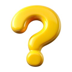 Naklejka premium 3D Yellow Question Mark. 3D Yellow Question Mark - Ideal for Queries, FAQs. 3D Question Mark.
