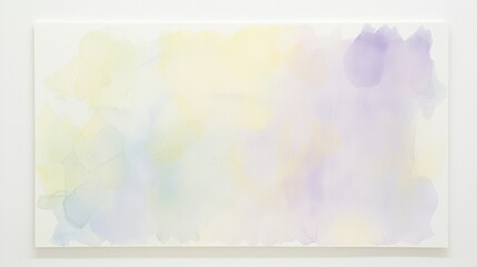 The artwork features a soft blend of pastel colors creating an ethereal effect. The gentle hues of yellow, blue, and purple harmoniously transition, evoking calmness and serenity