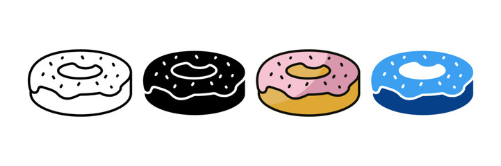 French Fries Icon Set Multiple Style Collection