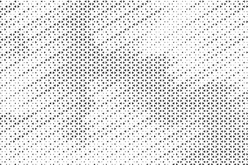 Triangular Halftone Texture Retro Wave Vector Geometric Technology Abstract Black and White Background. Half Tone Triangles Retro Colored Pattern. Minimal 80s Style Dynamic Tech Structure Wallpaper	