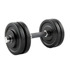 Naklejka premium Metal dumbbell isolated on transparent background. Generative Ai.