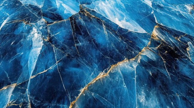 Exploring the beauty of glacial ice with intricate patterns and mesmerizing deep blue hues in a seamless texture