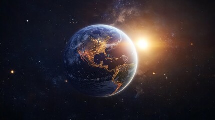 Fototapeta premium Earth from Space: A Stunning Sunrise View
