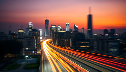 Fototapeta premium Stunning Cityscape Sunset