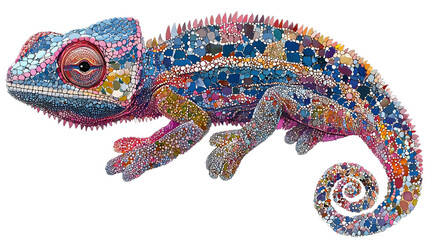 Obraz premium A lizard highlighted on a transparent background.