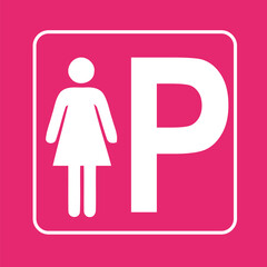 Lady parking sign.