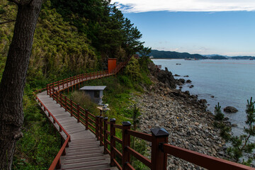 Obraz premium wooden walkway at the seaside