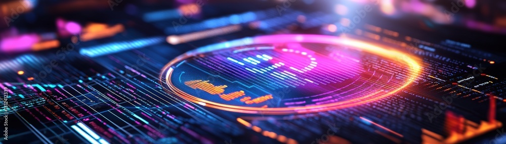 Poster close-up of a cpu chip highlighting its complex design and intricate details showcasing advanced tec