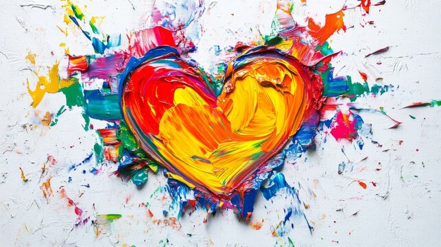Colorful Abstract Heart Painting