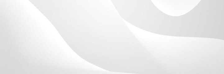Abstract white curves, interior design, bright background, website banner