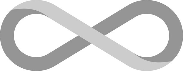 Gray infinity icon. Vector illustration.