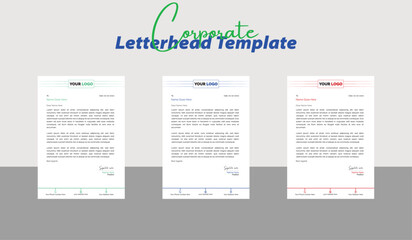 Modern Creative & Clean business style letterhead bundle of your corporate project design. Set to print with vector & illustration—corporate letterhead bundle.