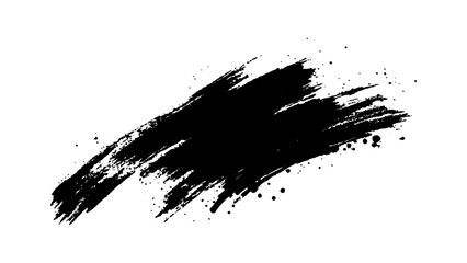 Simple black brush strokes on a white background. White paint brushes on a black background texture. Abstract black in splash, paint, brush strokes, stain grunge isolated on white background,