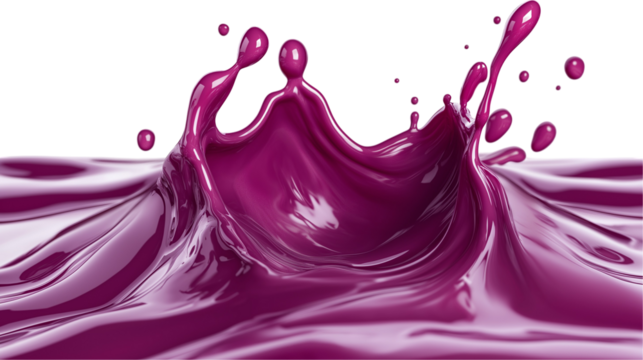 Purple Grape Juice Swirl: Bold Splash Of Glossy Liquid With Dynamic Motion