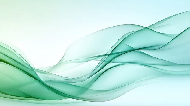 Abstract Teal Green Wave Design: Serene and Elegant Flowing Lines