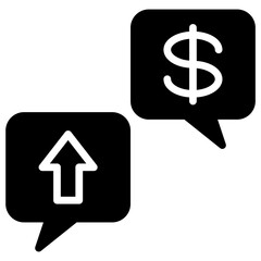 message growth solid icon	