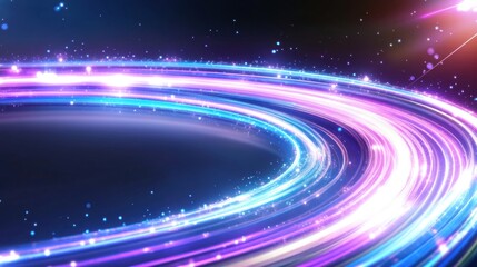 Fototapeta premium Abstract Cosmic Light Trails: A mesmerizing swirl of vibrant energy and celestial brilliance, capturing the essence of cosmic motion and ethereal beauty.