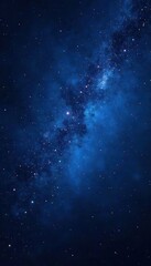 Fototapeta premium Deep blue, black cosmic backdrop, starlight shimmer, design, gradient, illustration