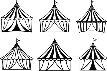 Fototapeta premium circus tent line art vector illustration