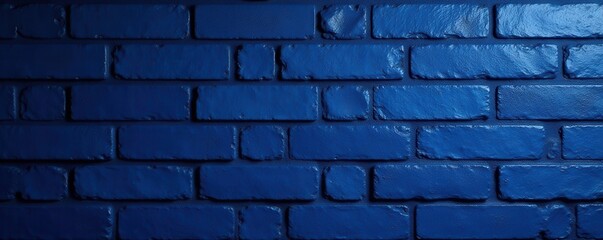 Deep indigo brick wall, shadows accentuate the brick's depth , masonry, surface, deep