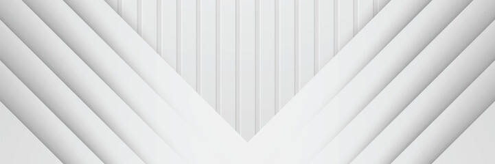 Obraz premium Abstract white layered design; textured wall backdrop; website banner