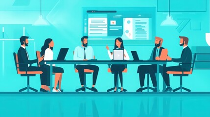 A team collaboration during corporate meeting and strategizing for business growth