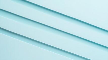 Obraz premium Minimalist diagonal layered light blue strips background with subtle shadows