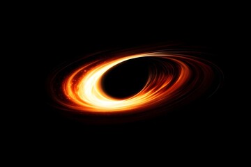 Fototapeta premium Glowing Ring of Light Energy Swirling in Dark Space Motion Art