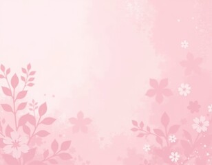 Minimalist Pink Floral Textured Background with Copy Space for Digital Designs