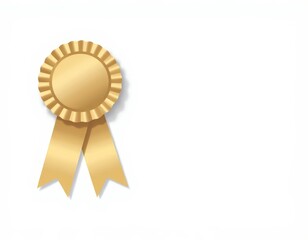 Golden Award Ribbon Rosettes Minimalist Flat Color Illustration for marketing materials, product packaging, or editorial content