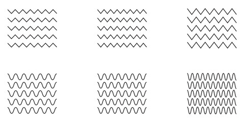 Wave icon. Water pattern vector set. Wavy line.